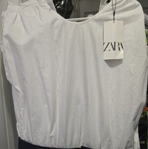 Zara White and Blue Jumpsuits